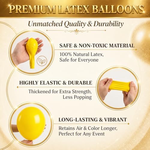 Hiins Pastel Yellow Balloons Tree Kit With Base,Pole for Party Decor - Image 7