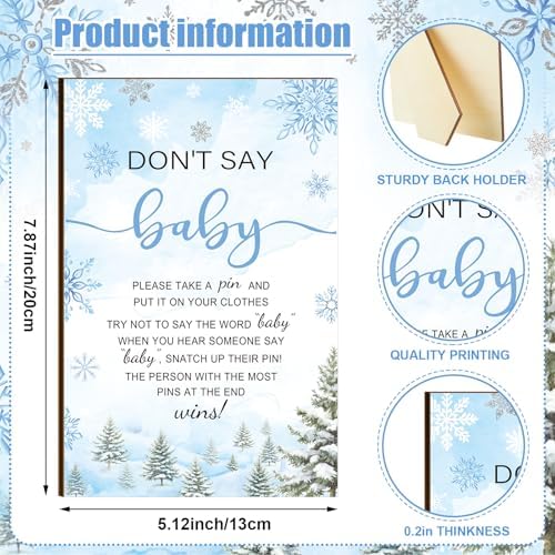 Patelai 321 Pcs Baby Shower Games Supplies, Blue Snowflake - Image 3