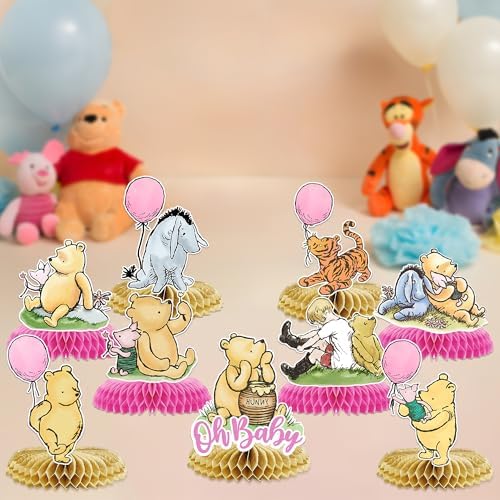 Winnie Centerpieces for Baby Shower Decorations Girls Table Centerpieces for Birthday Decorations 9Pcs - Image 3