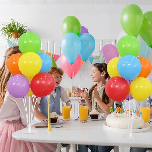 6 Balloon Stand Kit for Table Centerpieces with Balloon and Base Rainbow Balloons Holder Birthday Retirement Graduation Wedding Gender Reveal Party Baby Shower Decorations - Image 5