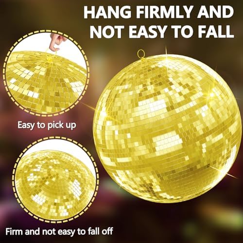 20 inch Disco Ball Large Mirror Ball for Party Decor, Hanging Disco Balls Decoration for Wedding, Events, Disco Party, Stage Props DJ Dance Club, Reflects Light, Large Music Birthday Decor - Image 4