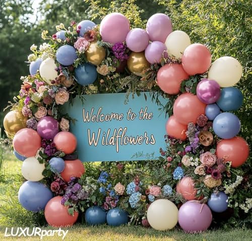 Pastel Balloon Garland Kit Rose Gold Purple Chrome Metallic Dusty Pink Rose Blue Macaron Yellow Balloon Arch Kit for Birthday Baby Shower Garden Party Wedding Wild Flower Picnic Decoration - Image 2