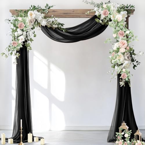 Wedding Arch Draping Fabric Sheer Chiffon Curtain Drape Wedding Party Decor by Socomi