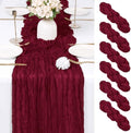 6 Pack Burgundy Cheesecloth Table Runner 17x108 Inch Semi Sheer Boho Gauze Cheese Cloth Fabric Table Runners Table Decor for Wedding Party Baby Shower Birthday Home Decor Garden Farmhouse by Unknown