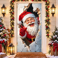 Christmas Door Cover Decorations Banner for Front Door Reindeer and Santa by Unknown