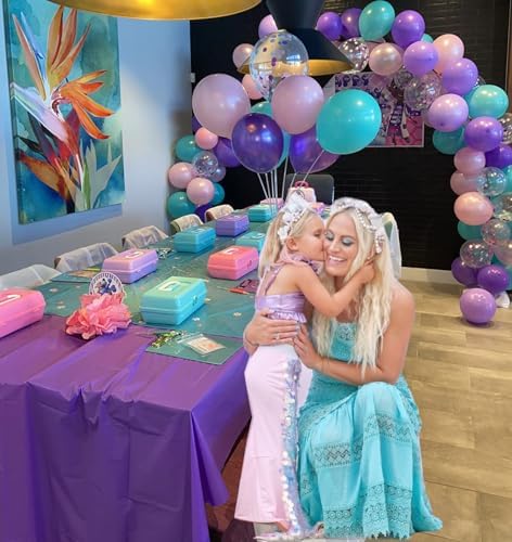 Mermaid Balloons Pink Purple Party Balloon, 50 Pcs 12 Inches Purple and Pink Teal Blue Latex Balloons for Ocean Sea Themed Birthday, Under The Sea Party Decorations - Image 7