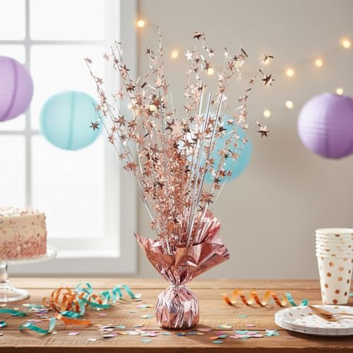 6 Pack Metallic Foil Spray Centerpiece Stars for Wedding, Birthday, Anniversary, Christmas Table Decor, Holiday Festival Baby Shower Graduation Mantle Party Decorations (Rose gold) - Image 4