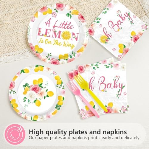 96Pcs Lemon Baby Shower Party Decorations, Serves 24 - Image 4