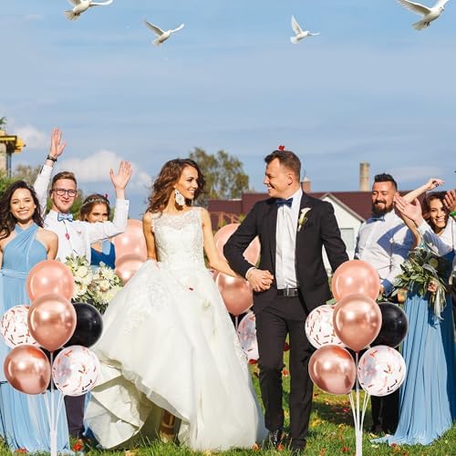 4 Sets Rose Gold and Black Balloons Stand for Table - Image 6