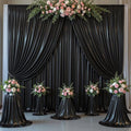 Outpain Thick 20 ft x 10 ft Black Sequin Backdrop Curtain for Parties, Wrinkle Free Glitter Photo Backdrop Drapes 4 Panels 5x10ft Black Back Drop Cloth for Wedding Christmas Photography Background by Outpain