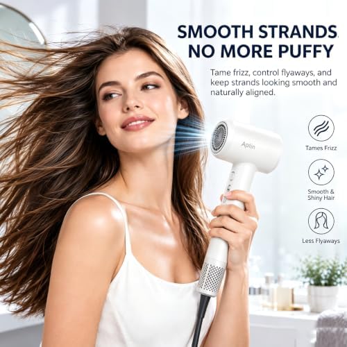 Ultra-Fast Drying High Speed Ionic Hair Dryer 110, 000 RPM, 200 Million Negative Ions for Frizz Reduction, Overheat Protection, Low Noise, Magnetic Concentrator, No Heat Damage, Lightweight - Image 6