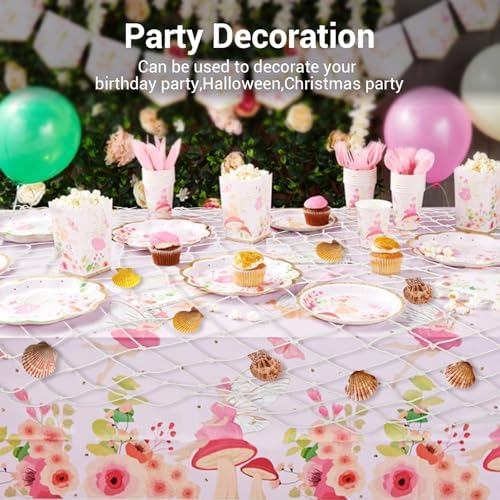 80x40'' Decorative Fishing Net w/Shells, Clips, Hanging Photo Display Net - Image 5