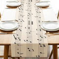 Vintage Music Sheets Dining Table Runner, Retro Musical Notes Staff by Croar