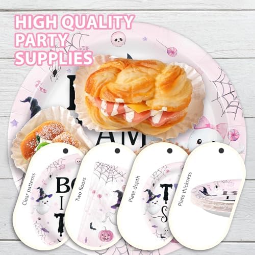 Grencian 96Pcs Halloween Boo I am Two Birthday Party Supplies Serves 24 - Image 6