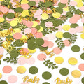 Minatee 400 Pcs Baby Shower Confetti Decorations Table Confetti Dots Gender Reveal Wedding Decor(Bright Color,Greenery Style) by Minatee