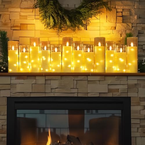 Homemory 12Pcs Flickering Flameless Candles with Remote, LED Pillar Candles - Image 5