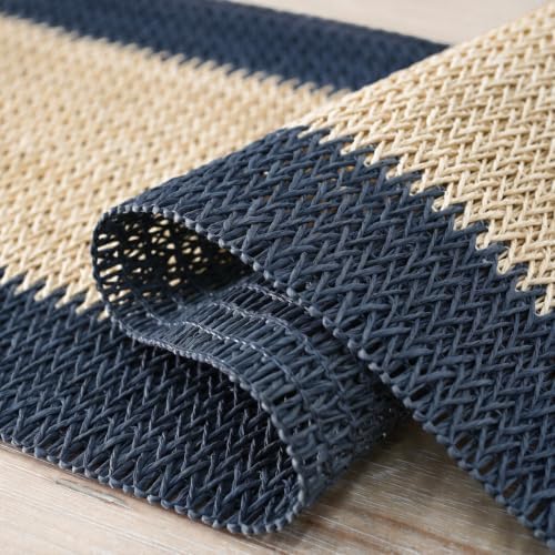 Artoid Mode Dark Blue Farmhouse Rustic Paper Braided Table Runner, Seasonal Woven Kitchen Dining Table Decoration for Home Party Decor 12x72 Inch - Image 5