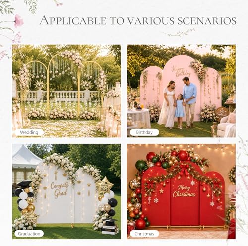 6+6.6+7.2ft Arch Backdrop Stand, 3pcs Metal Background Frame with Cover - Image 5