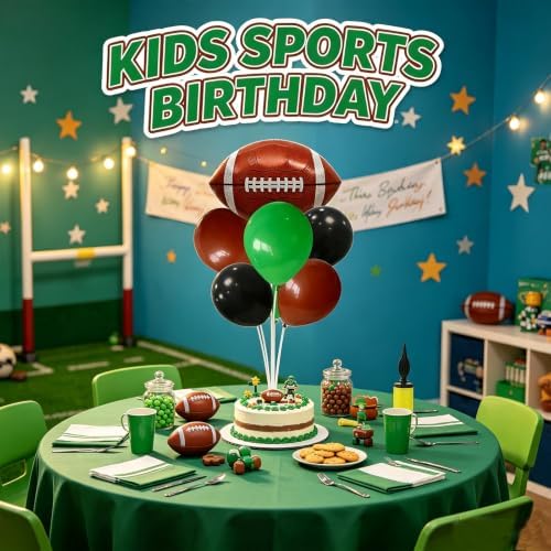 Football Party Decorations,4 Set Green Brown Black Balloon Stand - Image 4