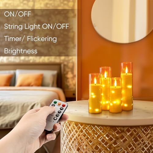 Homemory 12Pcs Flickering Flameless Candles with Remote, LED Pillar Candles - Image 5