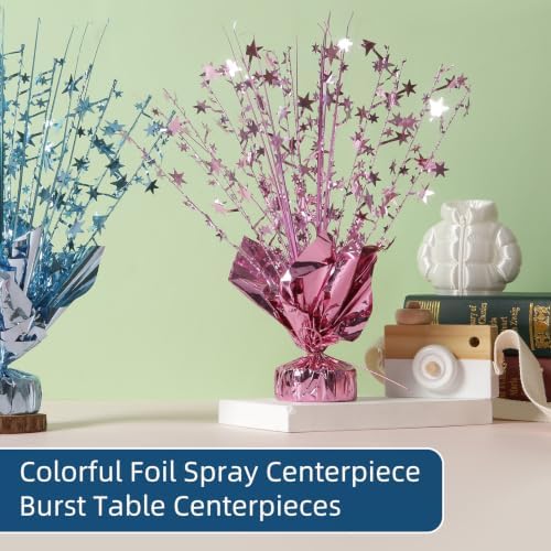 24 Pack Pink Metallic Foil Spray Centerpiece Star Table Decoration Burst Table Centerpieces for Birthday New Year Wedding Anniversary Graduation Party Supply (Pink) - Image 5