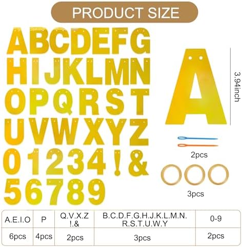 BEISHIDA Double-sided Gold 116PCS A-Z DIY Letter Custom Banner Party Decor - Image 3