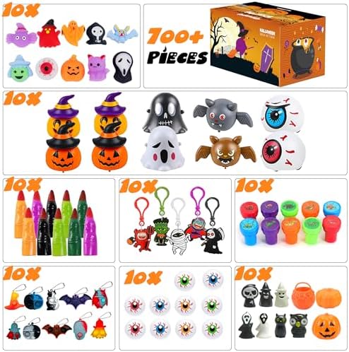 PLOUGVI 702PCS Halloween Party Favors Supplies Decorations - Trick or Treat Goodies Bag Fillers Stuffers - Halloween Toys for Classroom Prizes Gifts - Image 5
