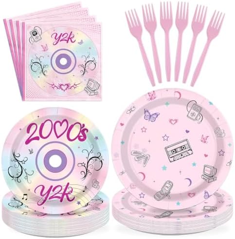 96Pcs Y2K Birthday Party Decorations, Serves 24 by Greencian