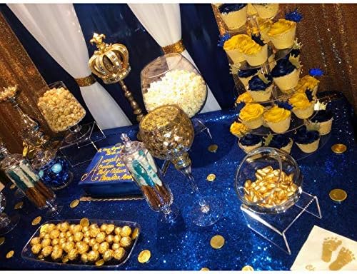Eternal Beauty Navy Blue 60x120 Inch Nautical Party Sequin Tablecloth - Image 5