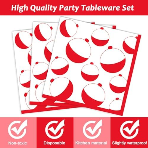 CHUNNIN 200 PCS Gone Fishing Party Plates Napkins Fishing Tableware Set - Image 4