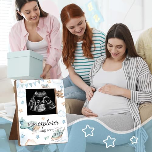 Vintage Airplane Baby Shower Decor Frame, Airplane Baby Shower Party Supplies, for Expecting Parents-to-Be Keepsake Gifts, Pregnancy Sonogram Frame Keepsake, Gender Reveal Presents - Image 6