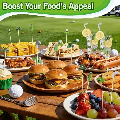 Golf Cocktail Picks, 4.7 IN Wooden Fancy Toothpicks for Appetizers - Image 6