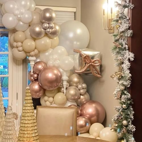 Voircoloria 66pcs Metallic Rose Gold Latex Party Balloons, 12inch - Image 5