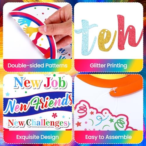 Welcome To The Team Banner - Colorful Decorations With Hanging Swirls for New Employee, Office Newcomers, Staff Party - Supplies for Office Party Decoration - Image 7