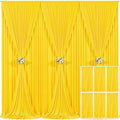 6 Panels Yellow Backdrop Curtain for Parties Wrinkle Free Lemon Yellow Photo Curtains Backdrop Drapes Fabric Decoration for Birthday Party Wedding Baby Shower 30ft(W) x 10ft(H) by Tao-GePartyDecorations