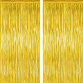 2 Pack Gold Tinsel Backdrop, 3.28 FT x 7.05 FT Metallic Fringe Curtain, Gold Color Graduation Backdrop Party Streamers, Party Supplies Door Decorations for Birthday Anniversaries by ZATAYE