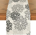 Artoid Mode Grey Floral Pinnata Dahlia Table Runner, Seasonal Kitchen Dining Table Decoration for Home Party Decor 13x90 Inch by ArtoidMode