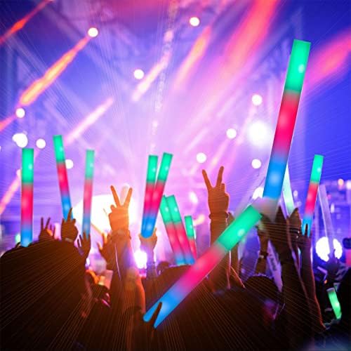 SHQDD 105PCS LED Foam Glow Sticks, Foam Light up Sticks Bulk Party Pack with 3 Modes Colorful Flashing, Glow in The Dark Party Supplies for Parties, Wedding, July 4th, Birthday,Raves,Concert,New Year - Image 2