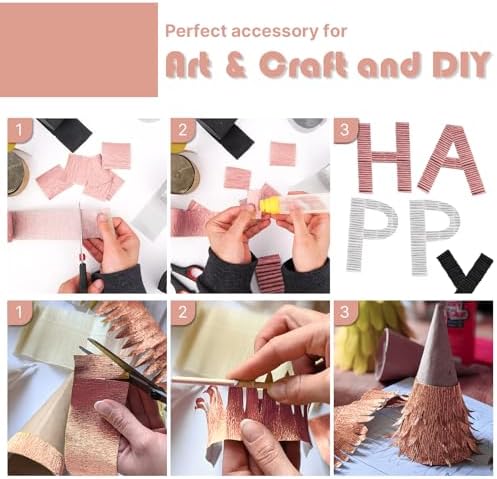 PartyWoo Rose Gold Crepe Paper Streamers 4 Rolls 328 ft Pack of Metallic Rose Gold Pink Dusty Pink Crepe Paper for Bride to Be Bachelorette Birthday Party Decorations (1.8 Inch x 82 Ft/Roll) - Image 4
