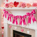 1 String Hot Pink Bow Garland Banner Decorations, Pre-Strung Satin Ribbon Bows for Birthday, Baby Shower, Bridal Shower, Coquette Girls Room, Bow Themed Party, Wedding, Christmas Tree Decorations by AERORIBOWEnjoyEveryDay