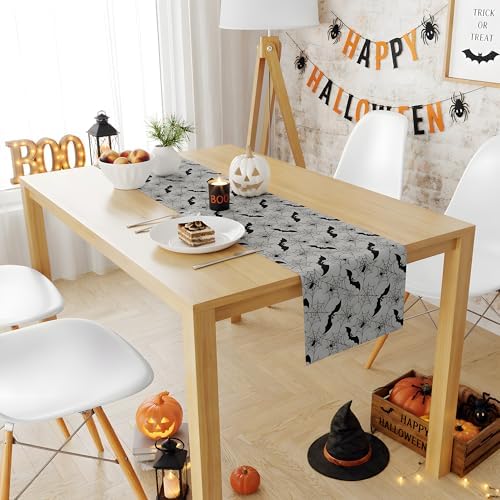 Halloween Party Decorations - Bats Spider Web Table Runner - Image 7