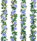 TELDRASSIL 4Pcs(26 FT) Artificial Rose Vine Fake Flower Garland Fake Silk Rose Hanging Vine for Wedding Party Background Arch Garden Background Decoration (Blue) by Teldrassil