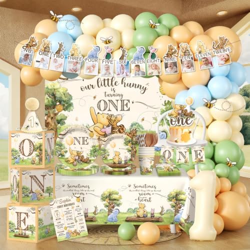 267PCS Fexivo Classic Bear 1st Birthday Decorations Set for 25 Guests by Unknown