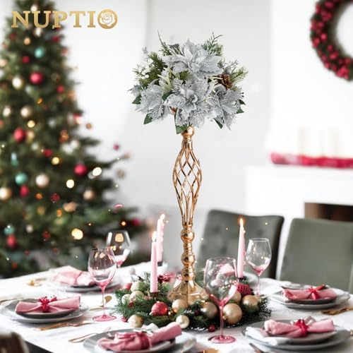 NUPTIO Gold Centerpiece Stand for Table, Twist Style, 22.8" Tall, 2 Pcs - Image 4