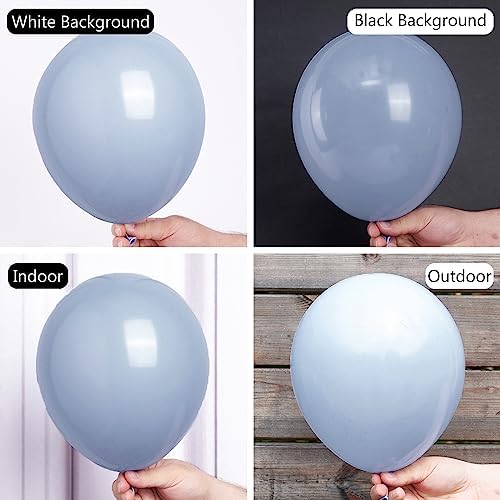 PartyWoo Dusty Blue Balloons 50pcs Boho Dusty Purple Muted Lavender Color - Image 2