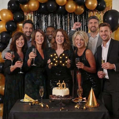 Black 50th Birthday Decorations for Him Her, LED Light Up Numbers 50 Sign Battery-Operated Light-Up Party Decoration 50th birthday gifts for Him ZJDZTK - Image 6