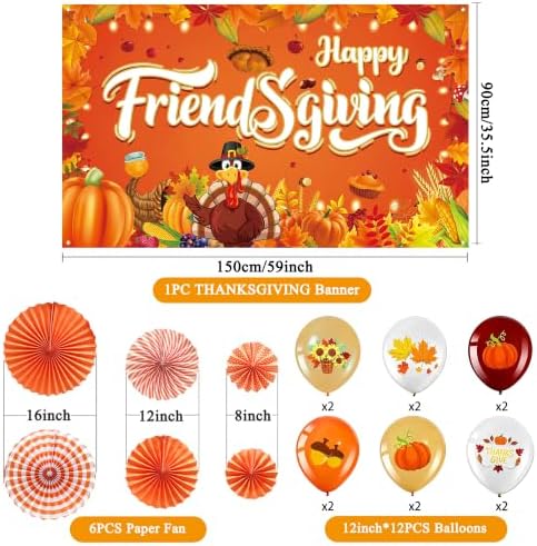 Trgowaul Friendsgiving Day Party Decorations, Autumn Birthday Kit - Image 2
