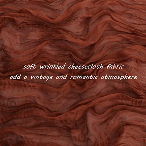 35x72 Inch Terracotta Cheesecloth Table Runner Fall Boho Wedding Decor - Image 3
