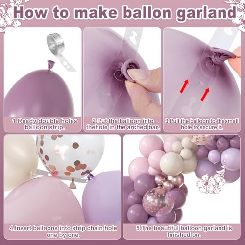 Amandir 173Pcs Dusty Purple Balloon Arch Garland Kit - Image 4