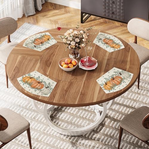Artoid Mode Pumpkin Eucalyptus Fall Wedge Placemats Set of 4-12 x 18 Inch - Image 3